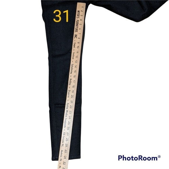 7 for all mankind embellished black skinny jeans pockets higher rise 28x… - Picture 6 of 15